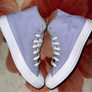 Converse Chuck Taylor All Star High Purple White Sage Green Custom size 8.5 NEW